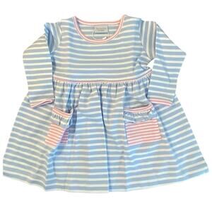 Squiggles by Charlie Stripe Pima Cotton L/S dress NWT 2T